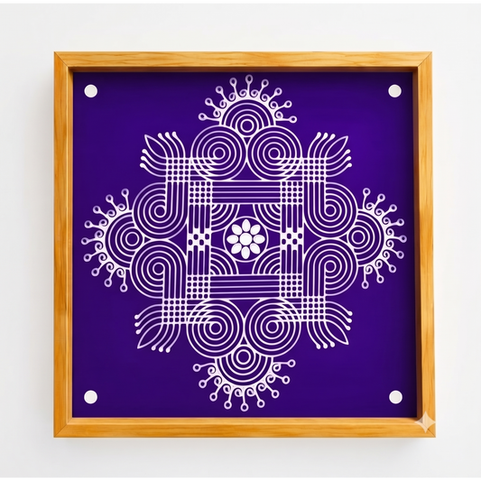 Rangly Wooden Square Rangoli  Pack of 1 piece - W206