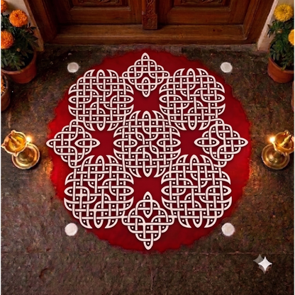 Rangly Divine Structured Pulli Big Kolam Stencil  Pack of 1 piece - WJ2416