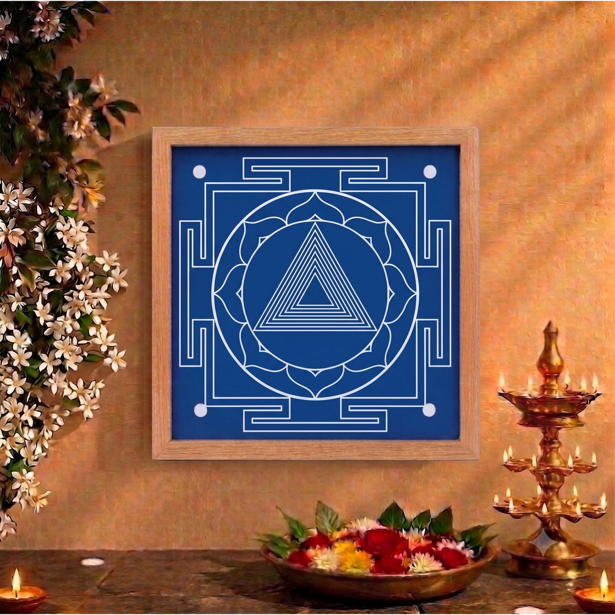 "Shri Tripura Bhairavi" Aspect Yantra Dasa Mahavidya Rangoli wooden Stencil -Elevate Your Spiritual Space