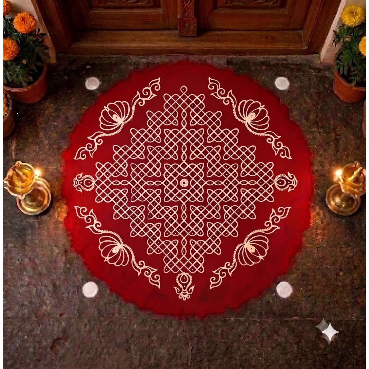 Biggest Maha Ananta Kolam Stencil : 40 Inch - WJ4008 -  Rangly