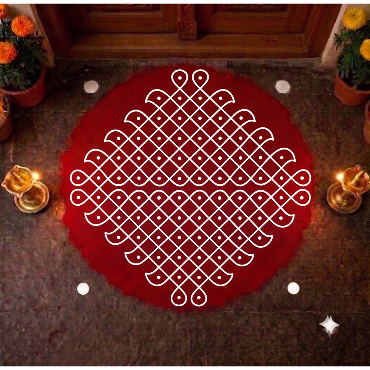 Rangly Big Pulli Kolam Pack of 1 piece - WJ3007