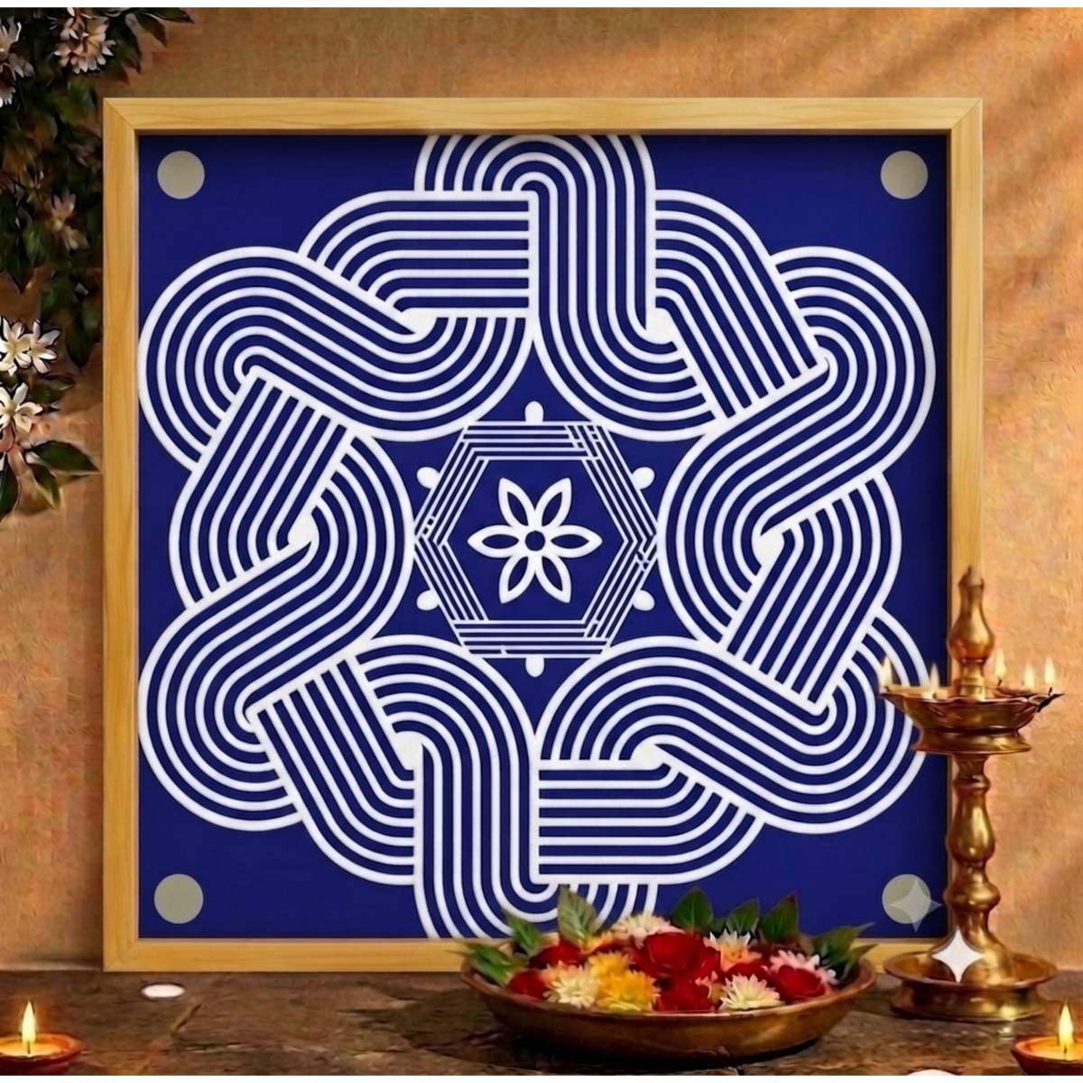 Rangly Big Free Hand Kolam Pack of 1 piece - WJ3005