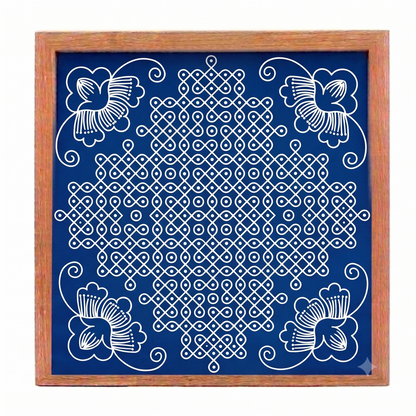 Biggest Floral Corner Kolam Stencil :40 Inch: WJ4009 -Rangly