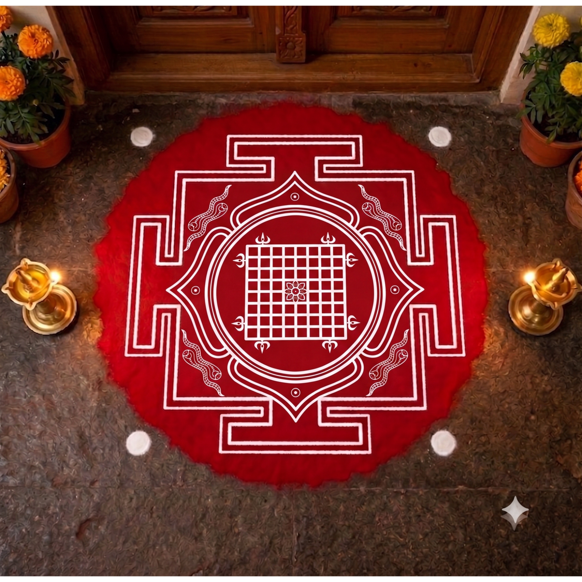 Rangly Vasthu Yantra Rangoli wooden Stencil -Elevate Your Spiritual Space