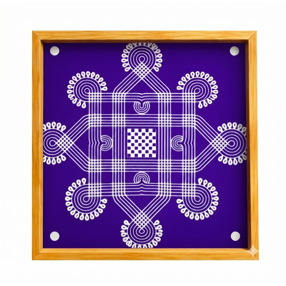 Rangly Wooden Square Rangoli  Pack of 1 piece - W205