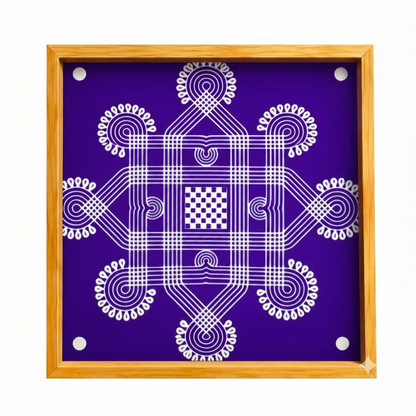 Rangly Wooden Square Rangoli  Pack of 1 piece - W205