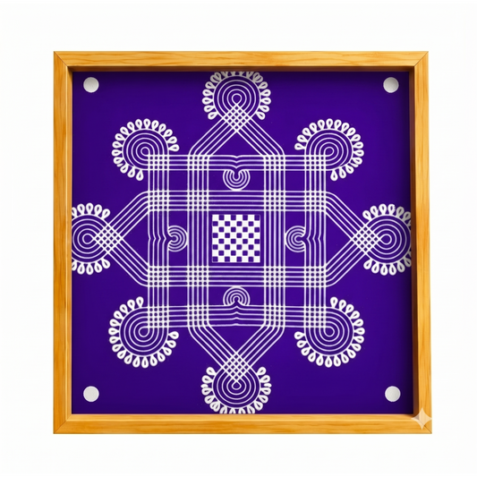 Rangly Wooden Square Rangoli  Pack of 1 piece - W205