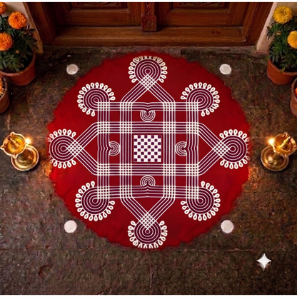 Rangly Wooden Square Rangoli  Pack of 1 piece - W205