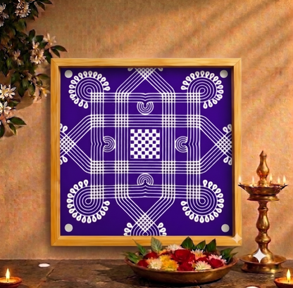 Rangly Wooden Square Rangoli  Pack of 1 piece - W205