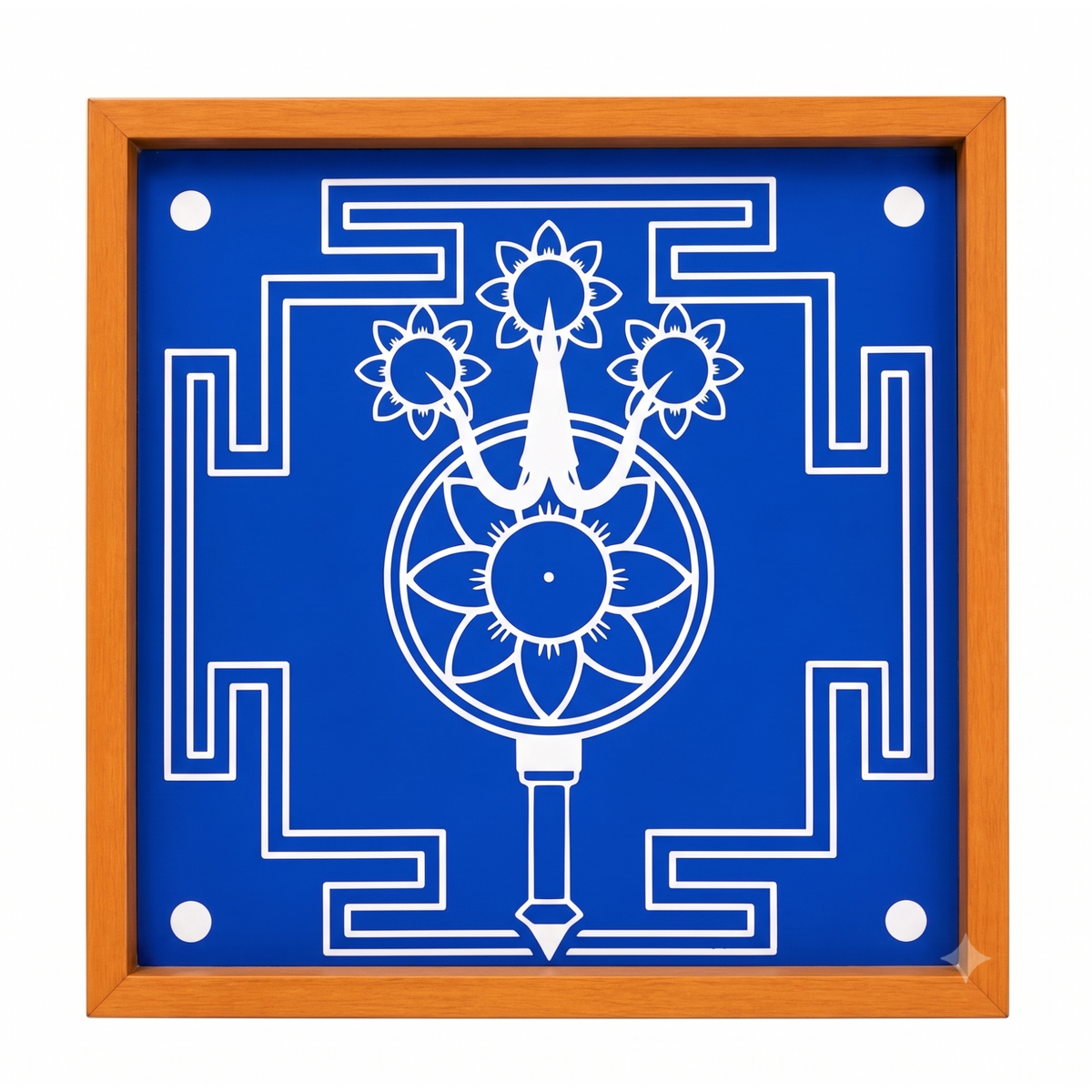 "Trisulabija Mandalam "Yantra  Rangoli wooden Stencil -Elevate Your Spiritual Space