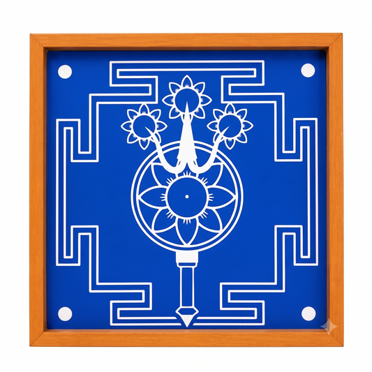 "Trisulabija Mandalam "Yantra  Rangoli wooden Stencil -Elevate Your Spiritual Space