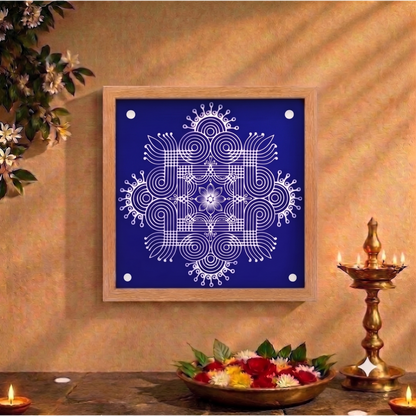 Rangly Wooden Square Rangoli  Pack of 1 piece - W206