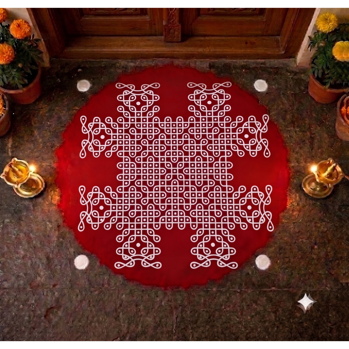 Rangly  Royal Classic Sikku Big Kolam Stencil  Pack of 1 piece - WJ2415