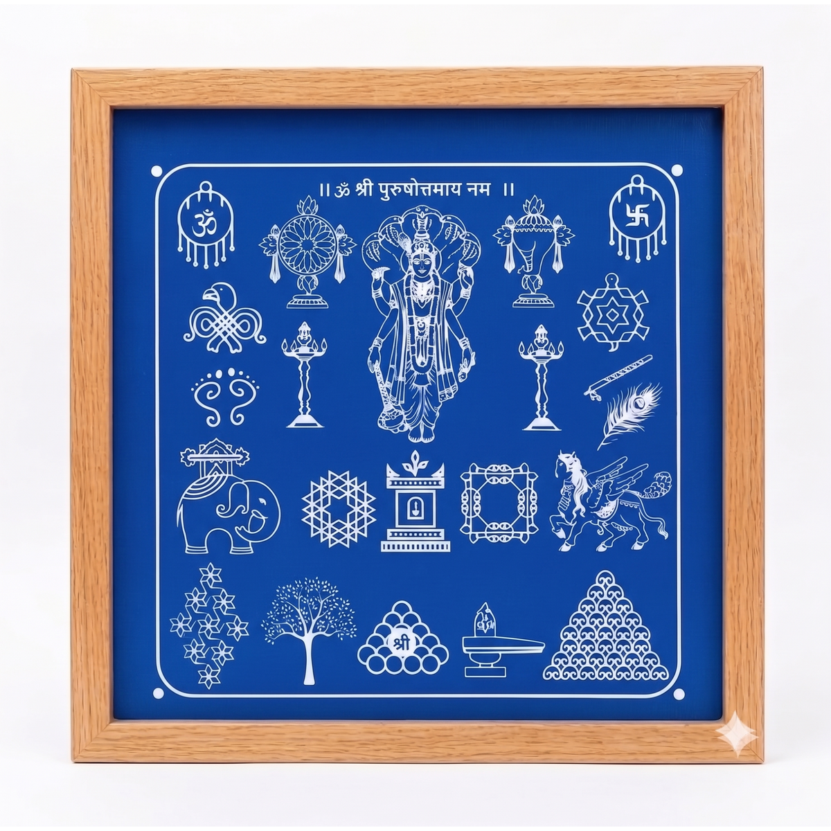 Rangly "Om Sri Purushothama Nama" Rangoli Design Stencil Wooden 10x10 Inches Pack of 1 piece