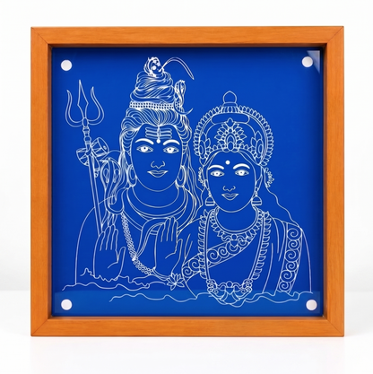 "Sivan Parvathy" God Face wooden Stencil -Elevate Your Spiritual Space