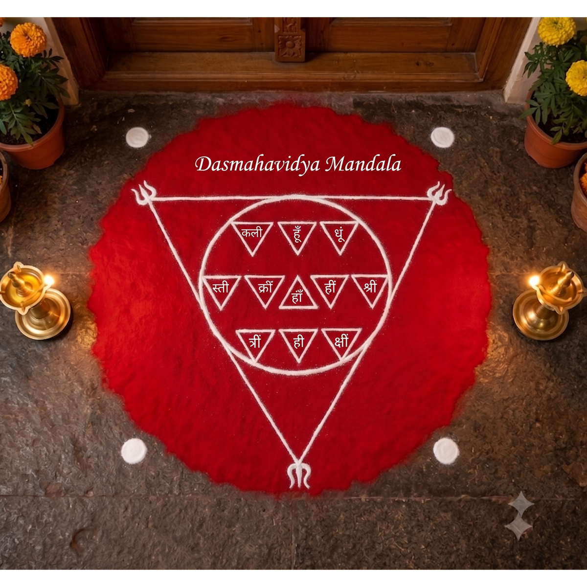 "Dasa mahavidya" Yantra Rangoli wooden Stencil -Elevate Your Spiritual Space