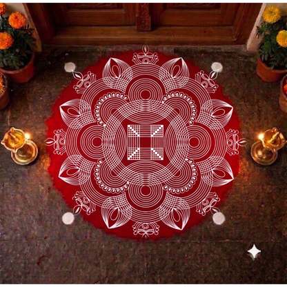 Rangly Biggest Diya Kolam Pack of 1 piece - WJ4004