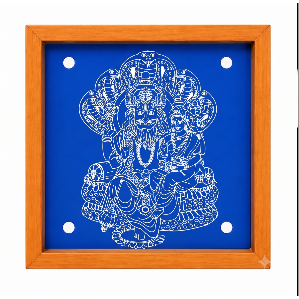 Rangly "Lakshmi narasimhar " Rangoli Design Stencil Wooden 15x11 Inches Pack of 1 piece