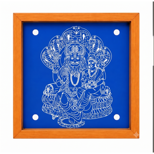 Rangly "Lakshmi narasimhar " Rangoli Design Stencil Wooden 15x11 Inches Pack of 1 piece