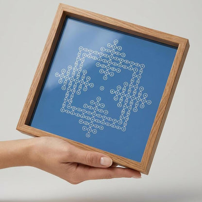 Rangly Kambi Kolam Model 4 Rangoli Stencil Wooden  10x10 Inches  Pack of 1 Piece