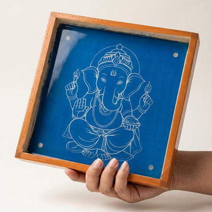 Rangly Ganesha Rangoli Stencil Wooden 10*10 Inches Pack of 1 Piece