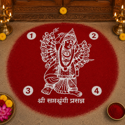 Rangly  Goddess Durga  Rangoli Design Stencil Wooden 10x10 Inches Pack of 1 piece