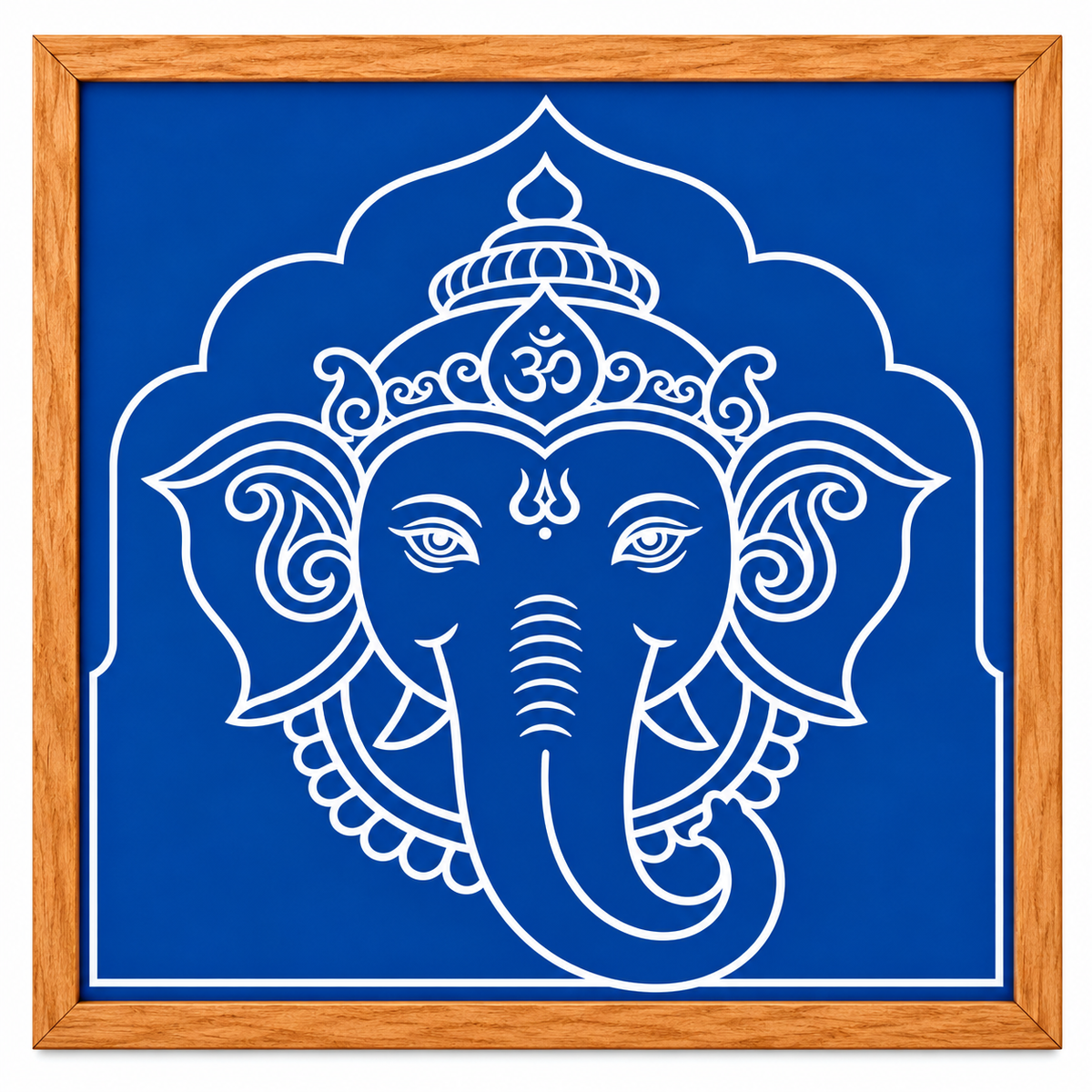 Guru Ganapathi Wooden Kolam Stencil for Pooja, Festivals & Home Entrance Decoration