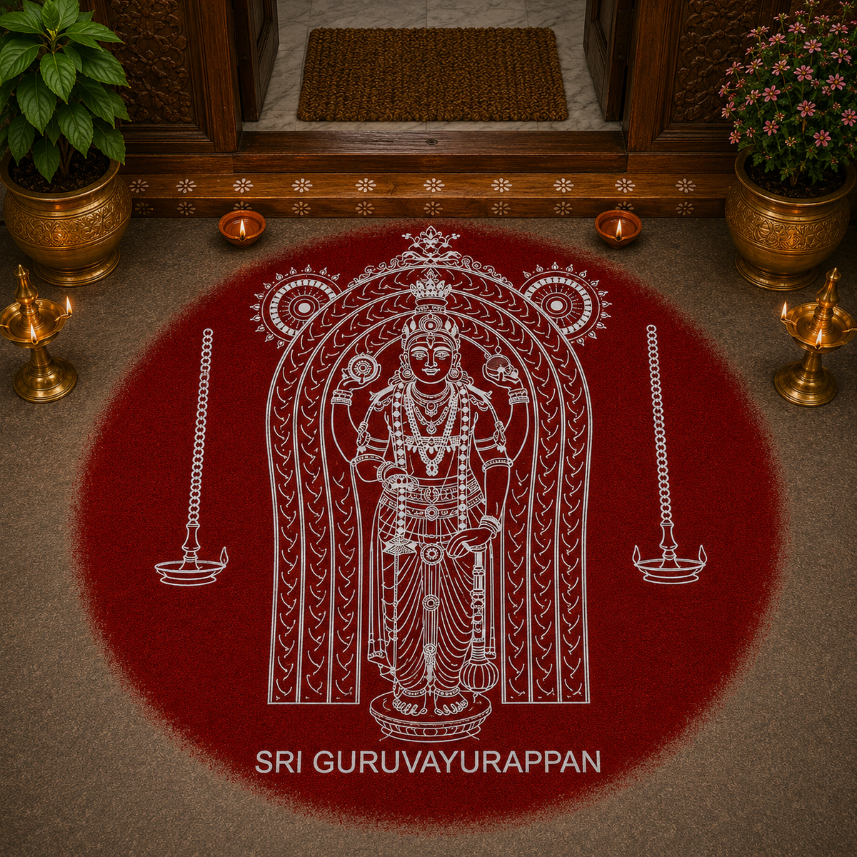 "Guruvayoor Appan"Rangoli wooden Stencil -Elevate Your Spiritual Space