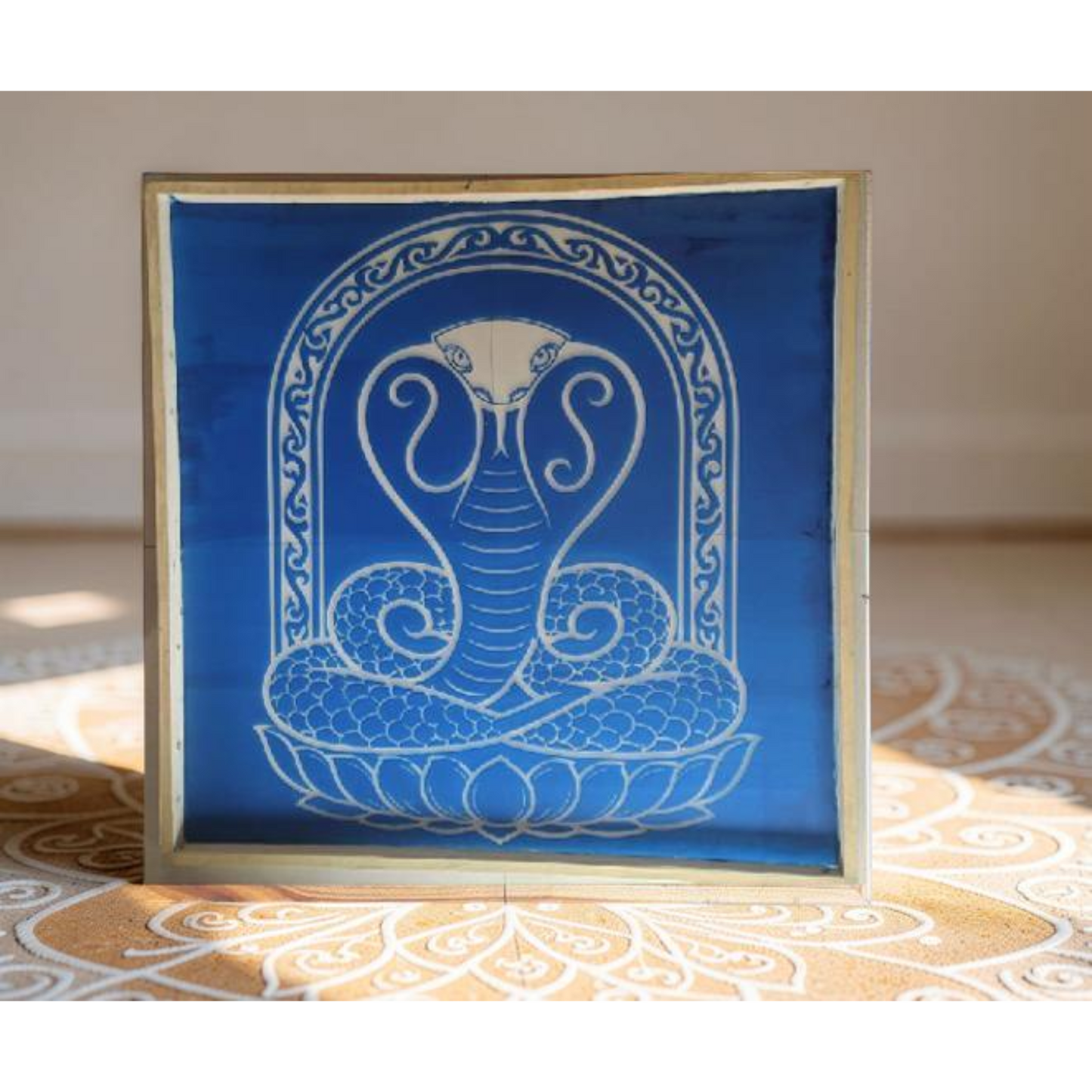 Naga Yantra rangoli Model 4  wooden Stencil - Symbol of Protection and Cosmic Energy