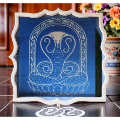 Naga Yantra rangoli Model 4  wooden Stencil - Symbol of Protection and Cosmic Energy