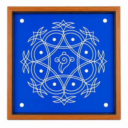 Rangly Iyengar Padi Kolam Rangoli Stencil Model 4 Wooden  10x10 Inches  Pack of 1 Piece