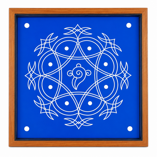 Rangly Iyengar Padi Kolam Rangoli Stencil Model 4 Wooden  10x10 Inches  Pack of 1 Piece