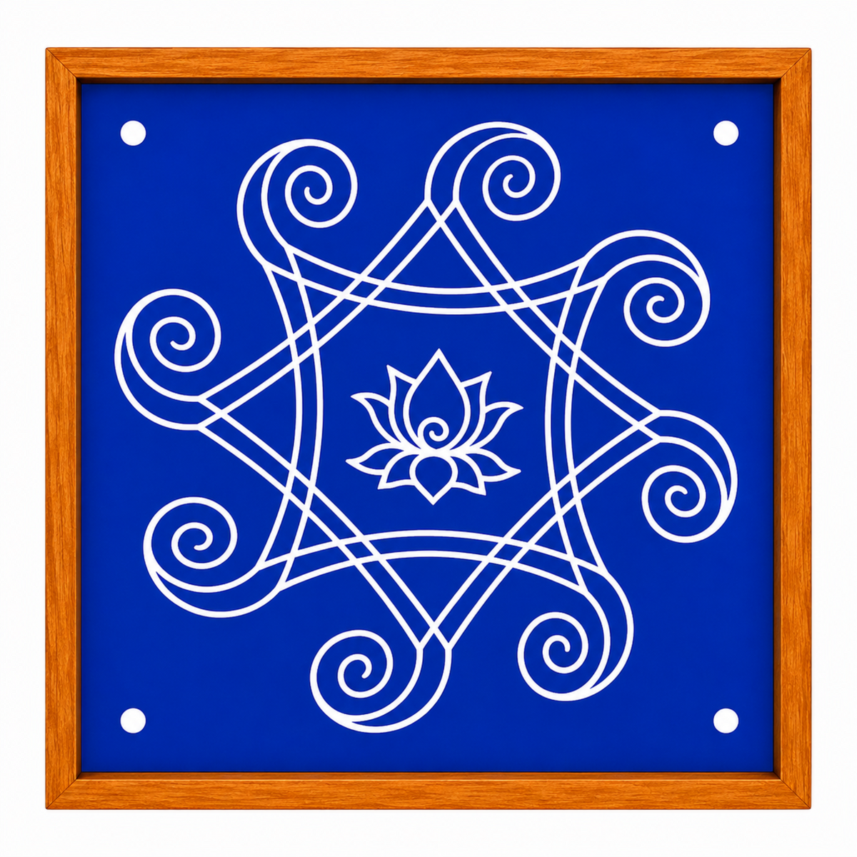 Rangly Iyengar Padi Kolam Rangoli Stencil Model 2 Wooden 10×10 Inches  Pack of 1 piece