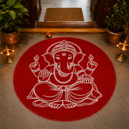 Rangly Jumbo " GANESH" God Face rangoli wooden Stencil -Elevate Your Spiritual Space