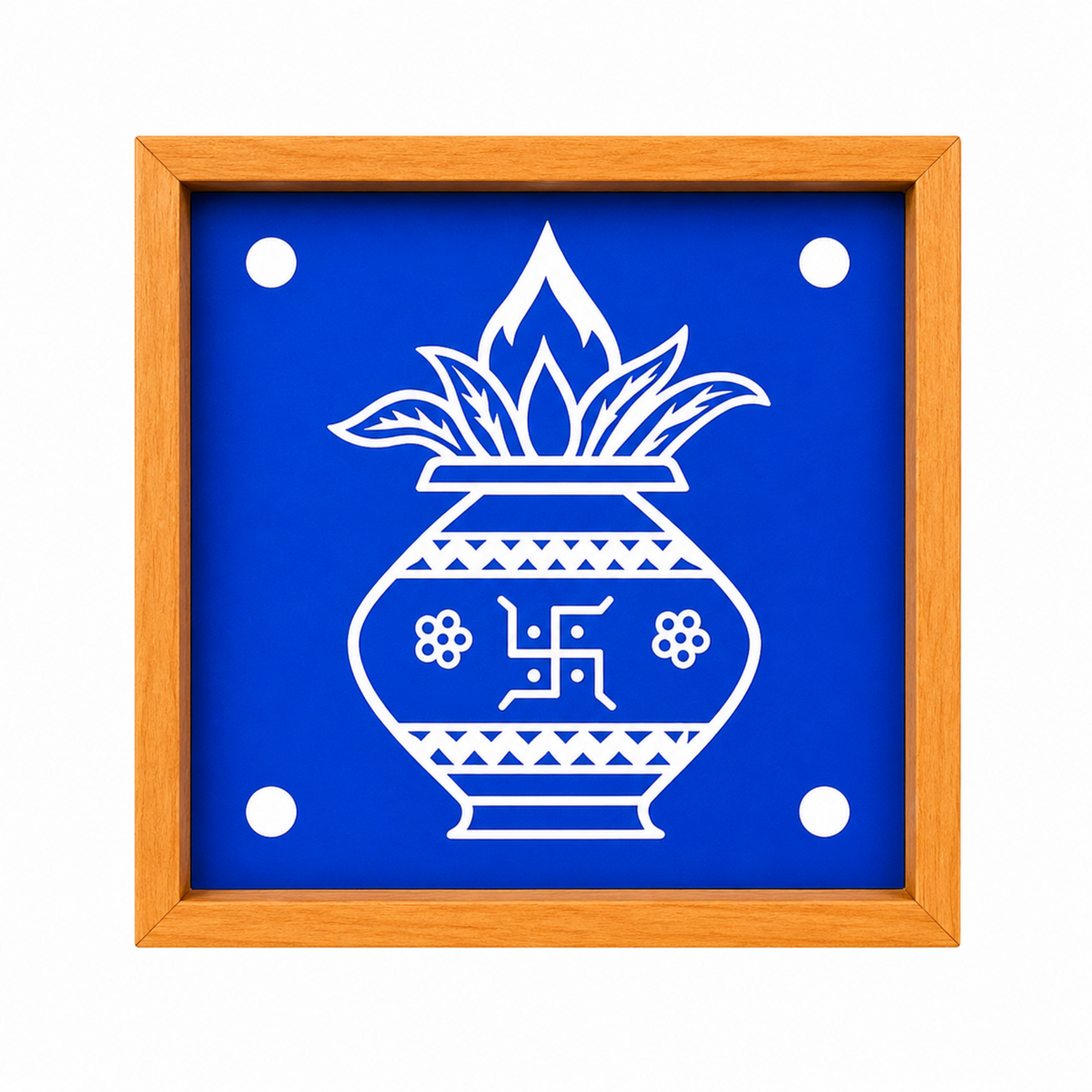 Rangly Temple Kalasam Rangoli Stencil Wooden 16*16 Inches Pack of 1 piece