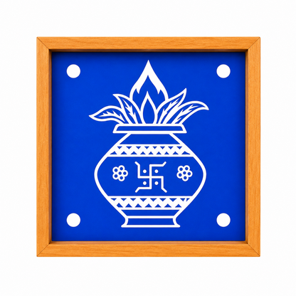 Rangly Temple Kalasam Rangoli Stencil Wooden 16*16 Inches Pack of 1 piece