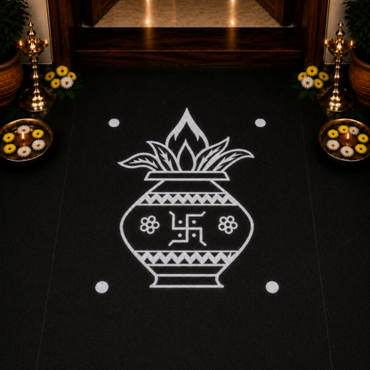Rangly Temple Kalasam Rangoli Stencil Wooden 16*16 Inches Pack of 1 piece