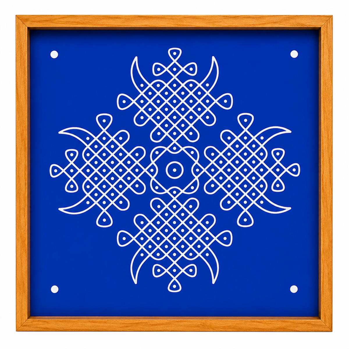 Rangly Kambi Kolam Model 1 Rangoli Stencil Wooden  10x10 Inches  Pack of 1 Piece