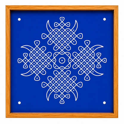 Rangly Kambi Kolam Model 1 Rangoli Stencil Wooden  10x10 Inches  Pack of 1 Piece