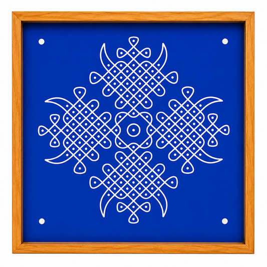 Rangly Kambi Kolam Model 1 Rangoli Stencil Wooden  10x10 Inches  Pack of 1 Piece