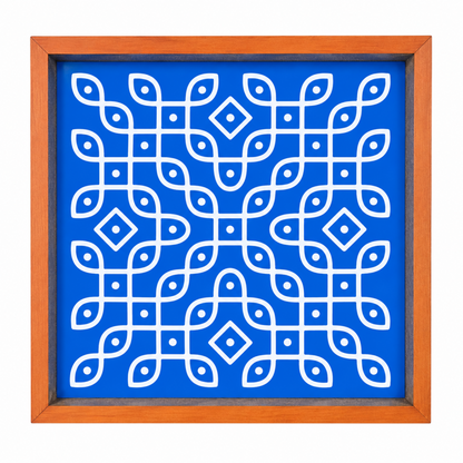Rangly Kambi Kolam Model 2 Rangoli Stencil Wooden  10x10 Inches  Pack of 1 Piece