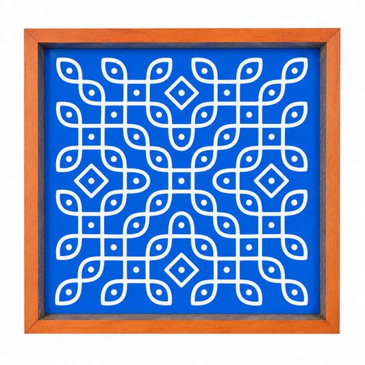 Rangly Kambi Kolam Model 2 Rangoli Stencil Wooden  10x10 Inches  Pack of 1 Piece