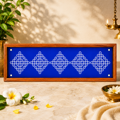 Rangly Kambi Kolam Model 4  Border Rangoli  Wooden 17x5 Inches  Pack of 1 Piece