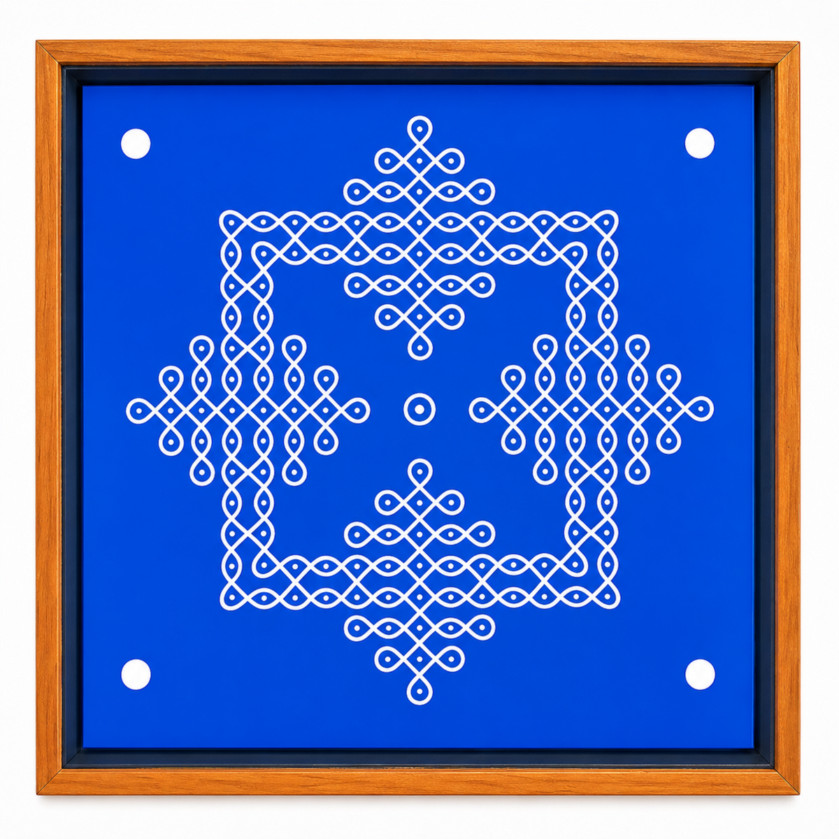 Rangly Kambi Kolam Model 4 Rangoli Stencil Wooden  10x10 Inches  Pack of 1 Piece