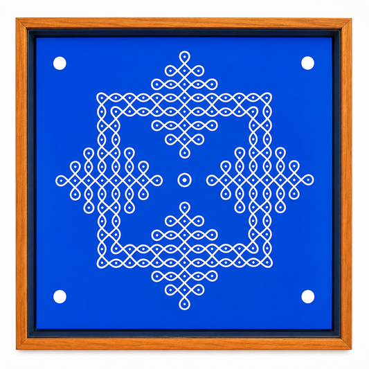 Rangly Kambi Kolam Model 4 Rangoli Stencil Wooden  10x10 Inches  Pack of 1 Piece