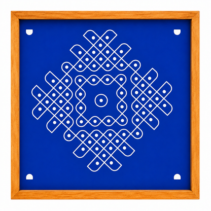 Rangly Kambi Kolam Model 5 Rangoli Stencil Wooden  10x10 Inches  Pack of 1 Piece
