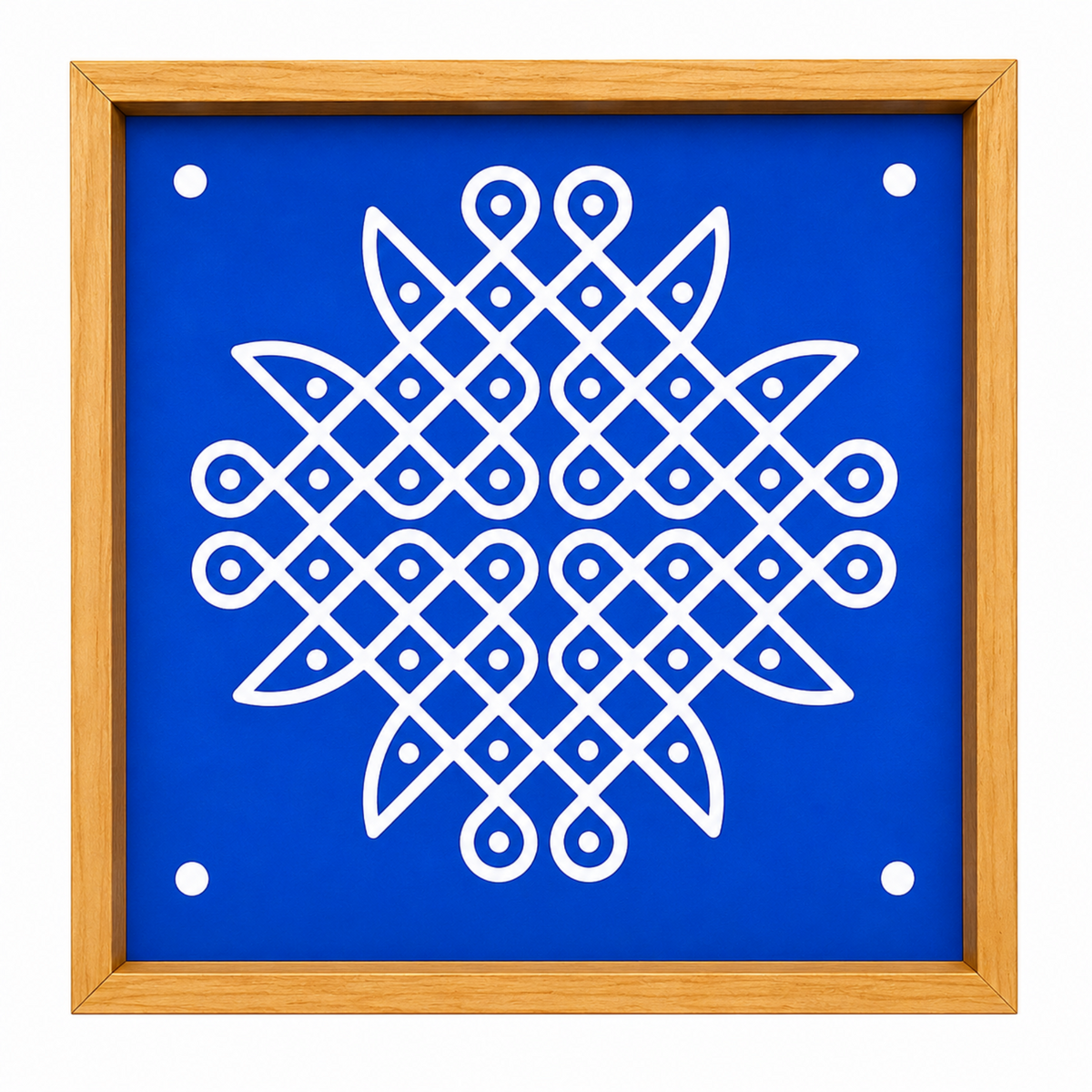 Rangly Kambi Kolam Model 6 Rangoli Stencil Wooden 10x10 Inches  Pack of 1 Piece