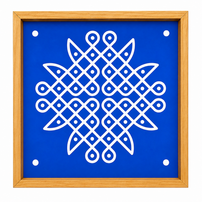 Rangly Kambi Kolam Model 6 Rangoli Stencil Wooden 10x10 Inches  Pack of 1 Piece