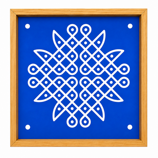 Rangly Kambi Kolam Model 6 Rangoli Stencil Wooden 10x10 Inches  Pack of 1 Piece