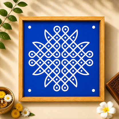 Rangly Kambi Kolam Model 6 Rangoli Stencil Wooden 10x10 Inches  Pack of 1 Piece